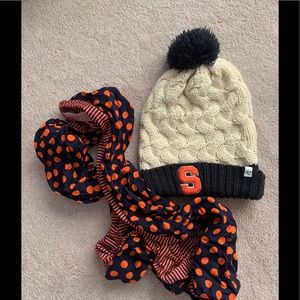 Syracuse winter hat and scarf.